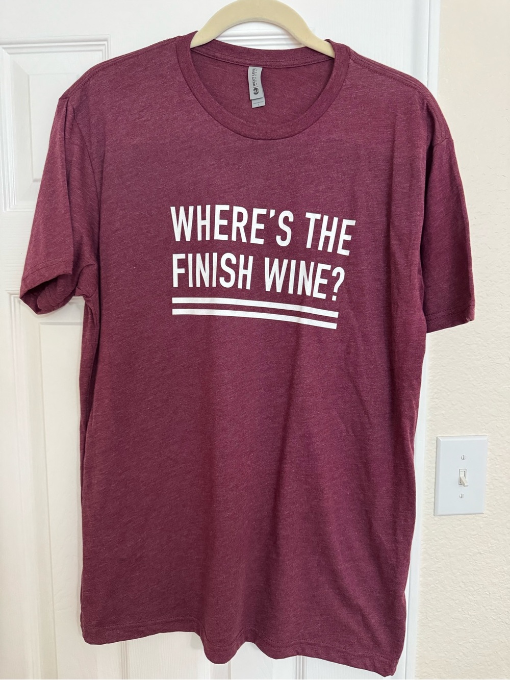 Where’s the Finish Wine? Maroon Short Sleeve Graphic Tee